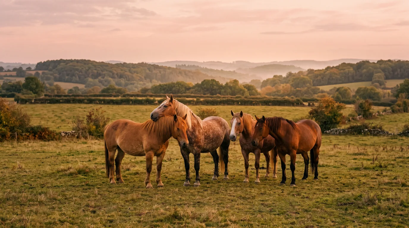 Les chevaux du Ranch Made In The USA en liberté, Corrèze